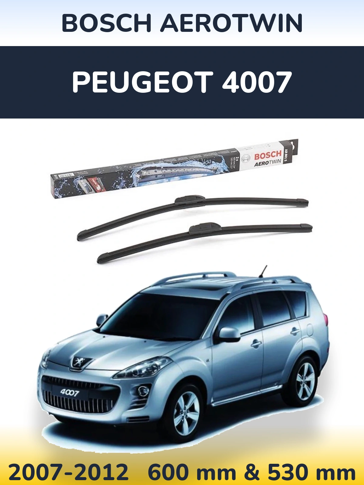 Torkarblad BOSCH AeroTwin för Peugeot 4007
