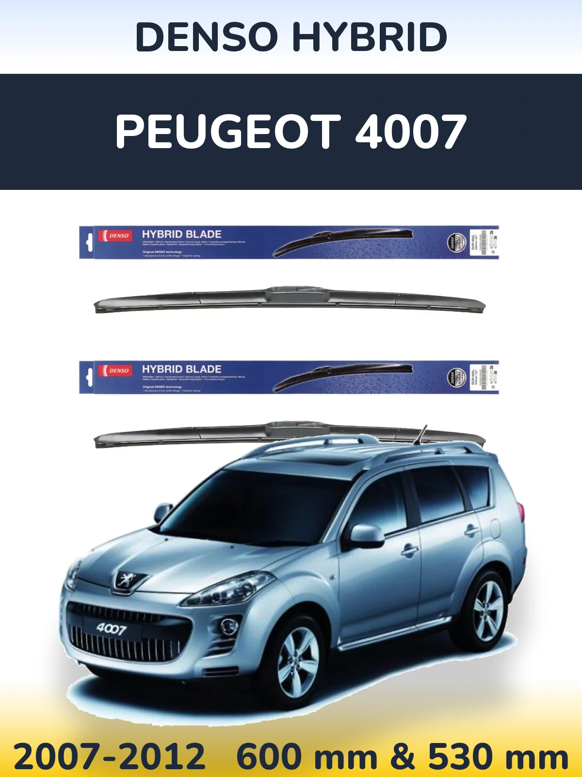 Torkarblad Denso Hybrid för Peugeot 4007