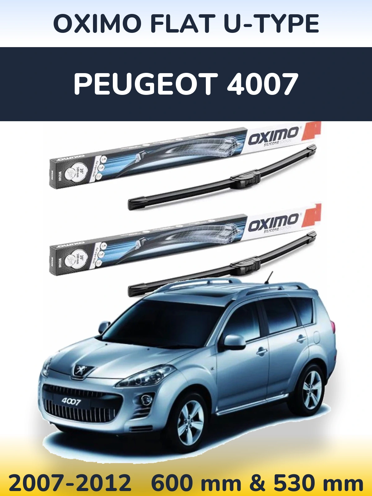 Torkarblad Oximo Flat U-type för Peugeot 4007