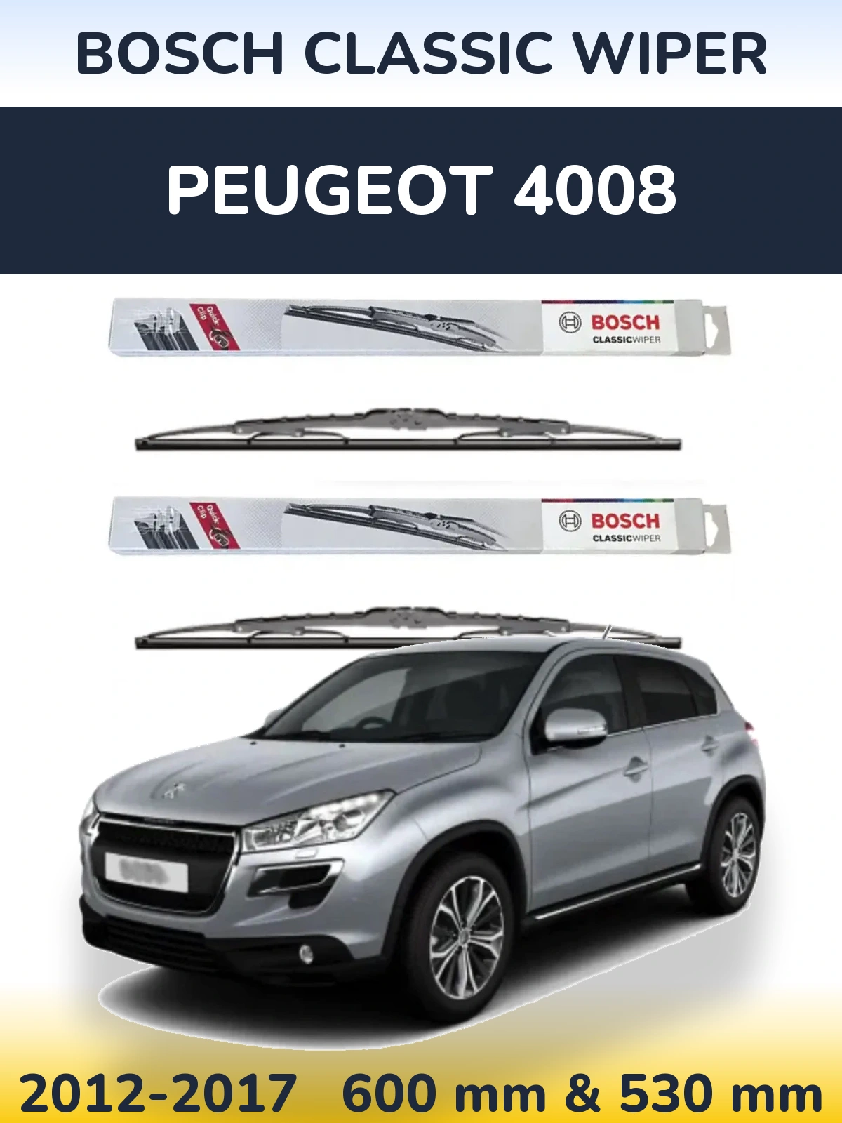 Torkarblad BOSCH Classic Wiper för Peugeot 4008