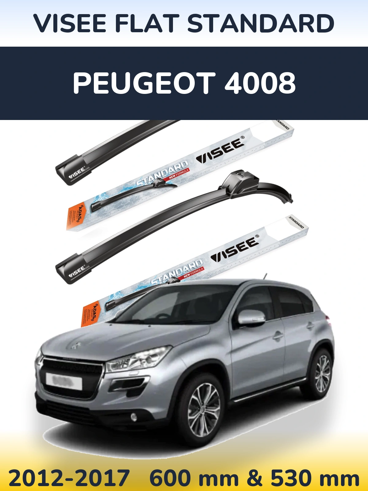 Torkarblad VISEE FLAT STANDARD för Peugeot 4008