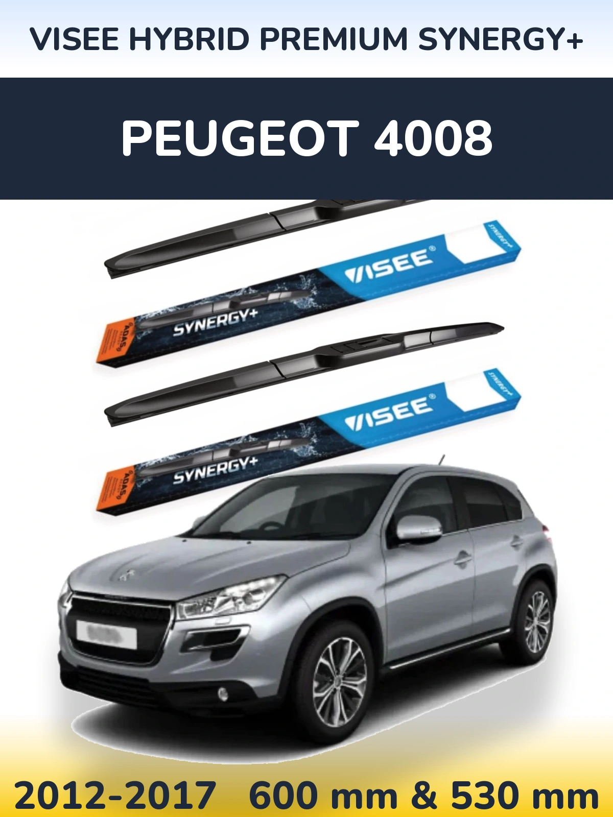 Torkarblad VISEE HYBRID PREMIUM SYNERGY+ för Peugeot 4008