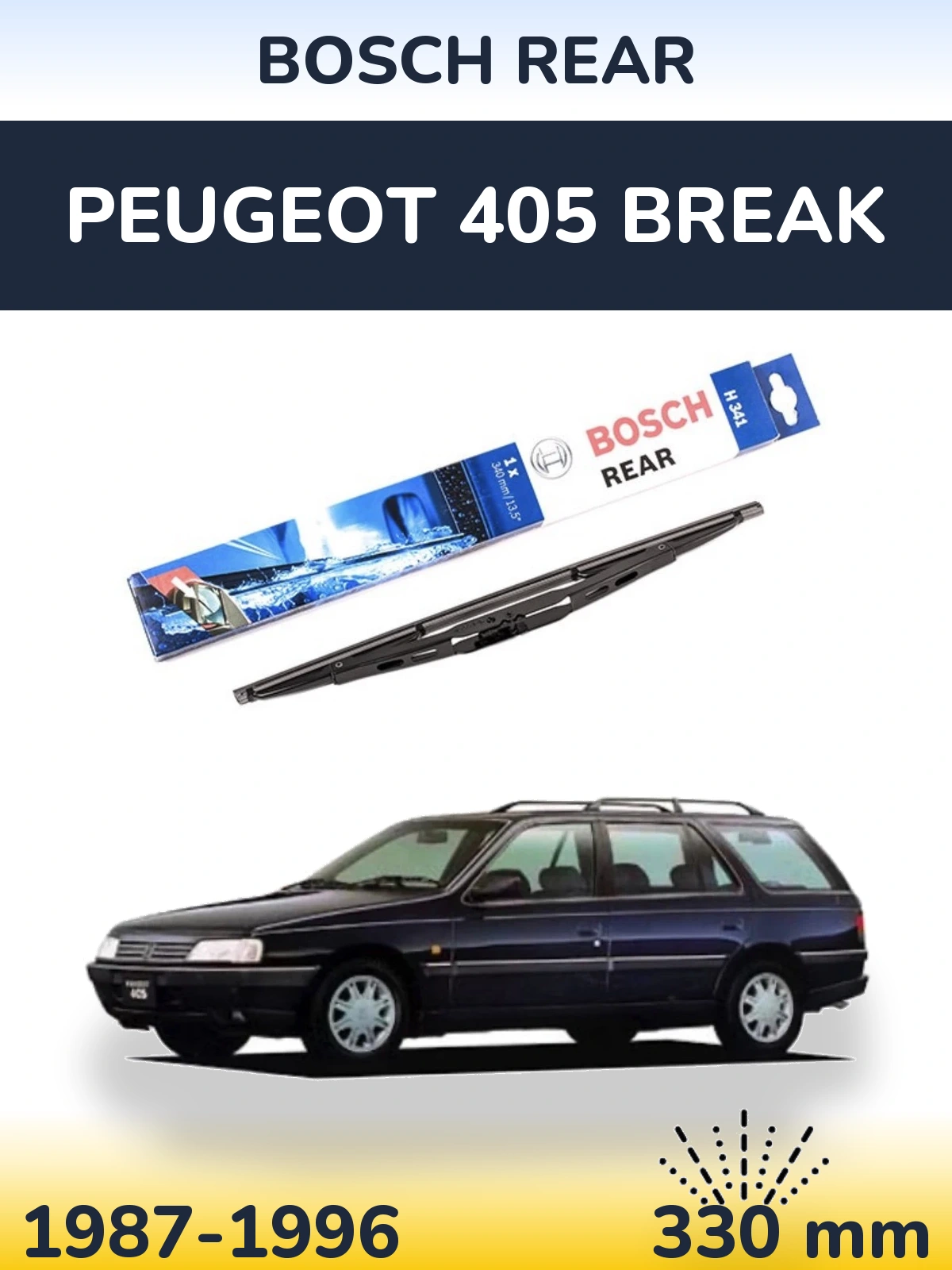 Torkarblad BOSCH Rear för Peugeot 405 Break