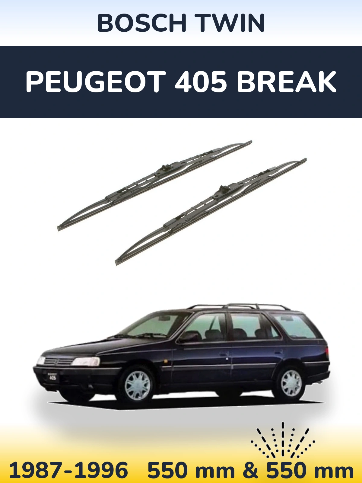 Torkarblad BOSCH Twin för Peugeot 405 Break