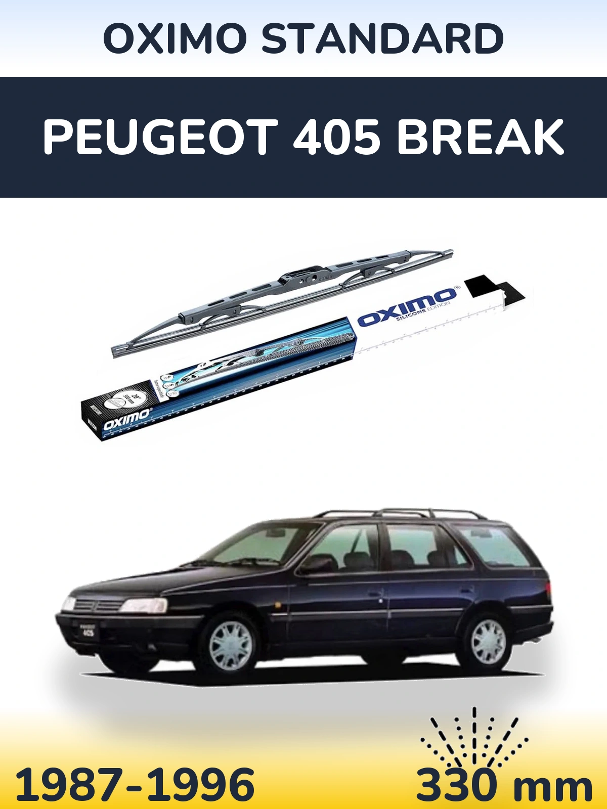 Torkarblad Oximo Standard för Peugeot 405 Break