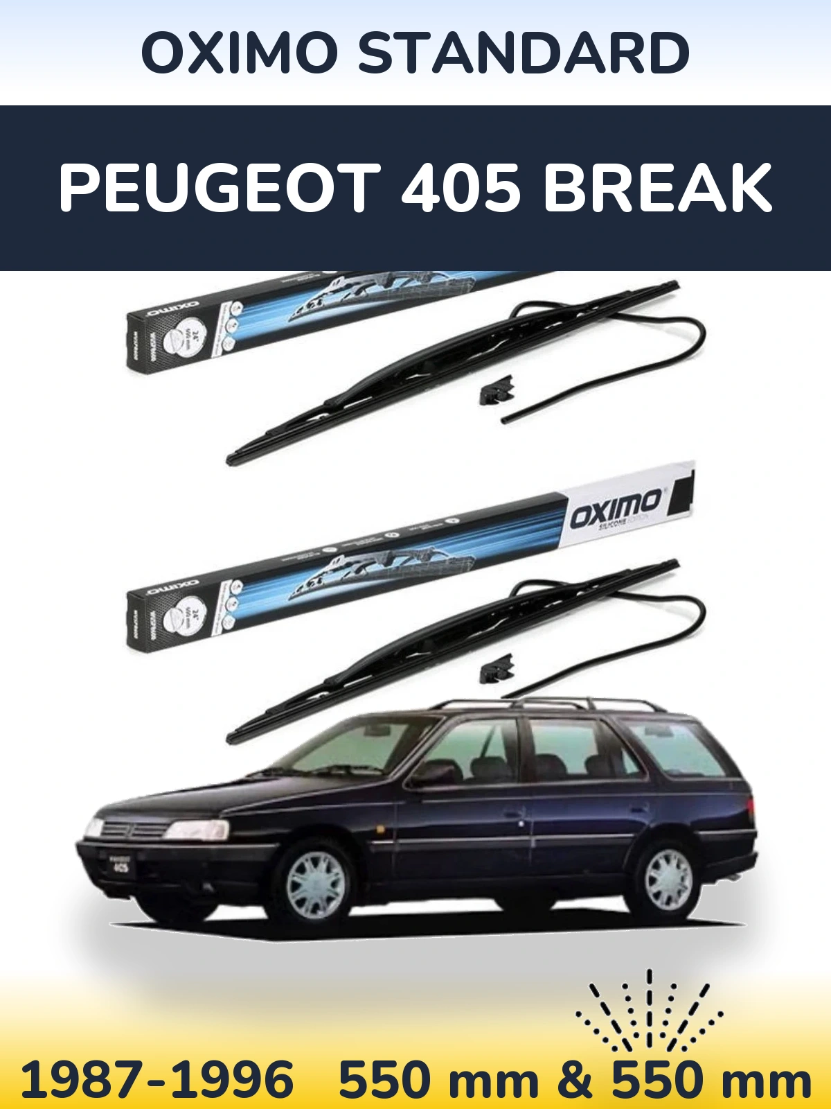 Torkarblad Oximo Standard för Peugeot 405 Break