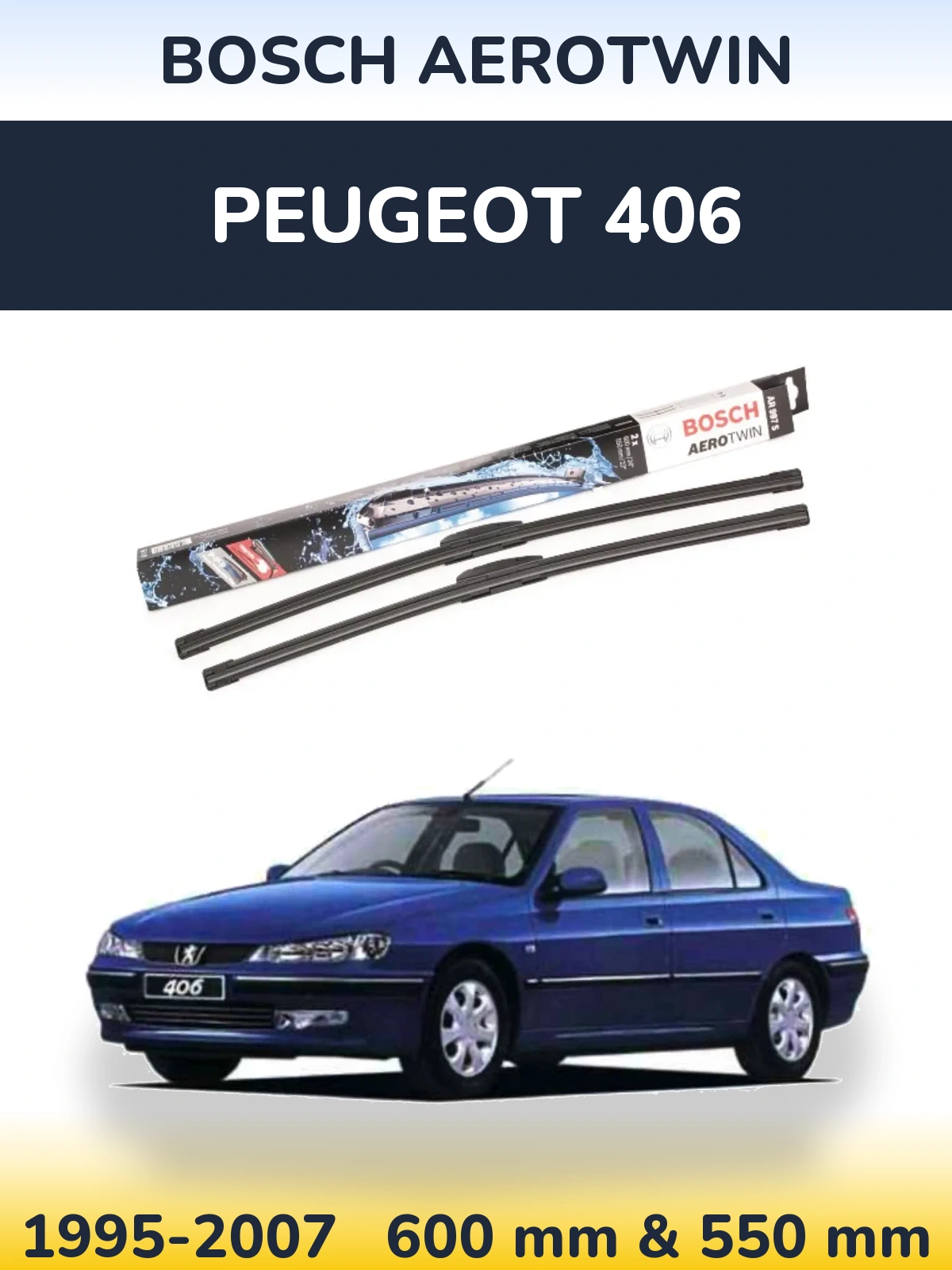 Torkarblad BOSCH AeroTwin för Peugeot 406