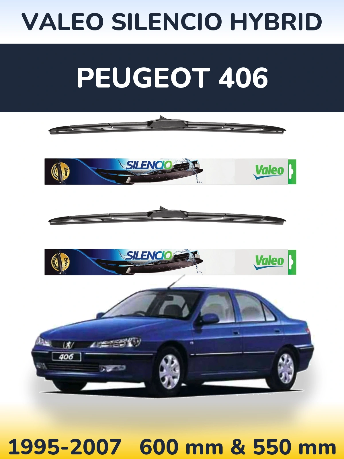 Torkarblad Valeo Silencio Hybrid för Peugeot 406