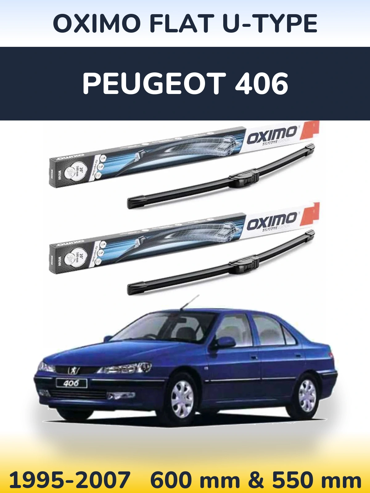 Torkarblad Oximo Flat U-type för Peugeot 406