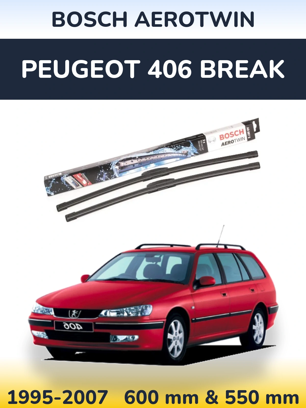 Torkarblad BOSCH AeroTwin för Peugeot 406 Break