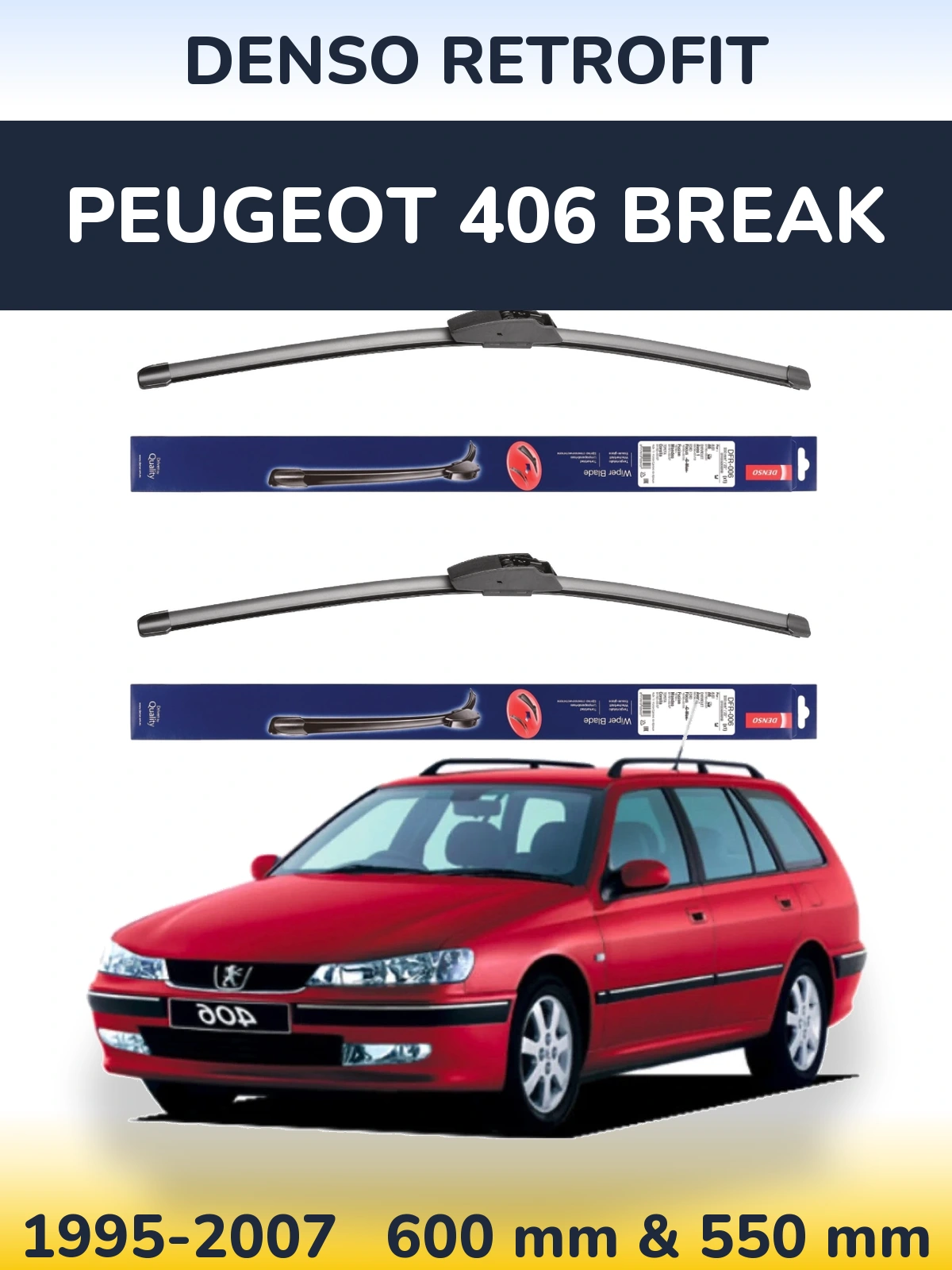 Torkarblad Denso Retrofit för Peugeot 406 Break