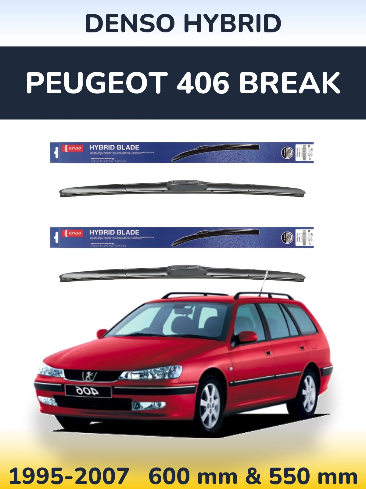 Torkarblad Denso Hybrid för Peugeot 406 Break