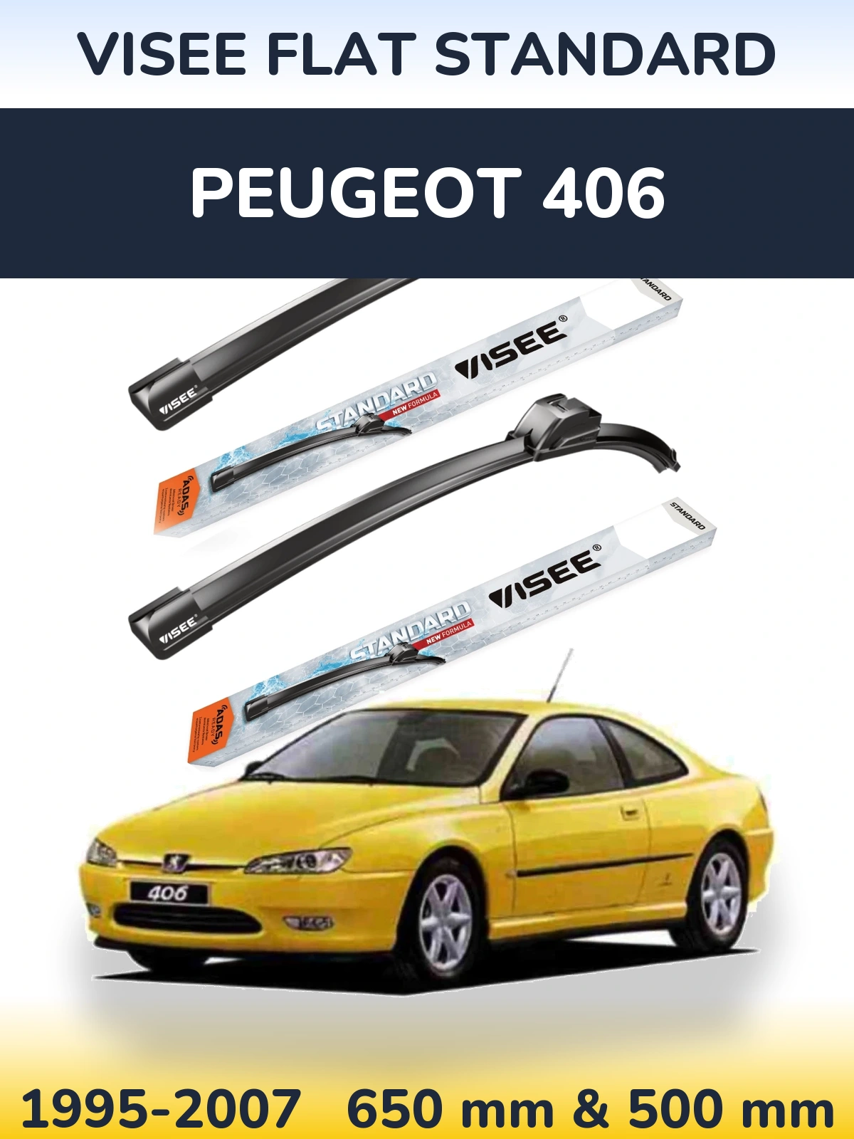 Torkarblad VISEE FLAT STANDARD för Peugeot 406