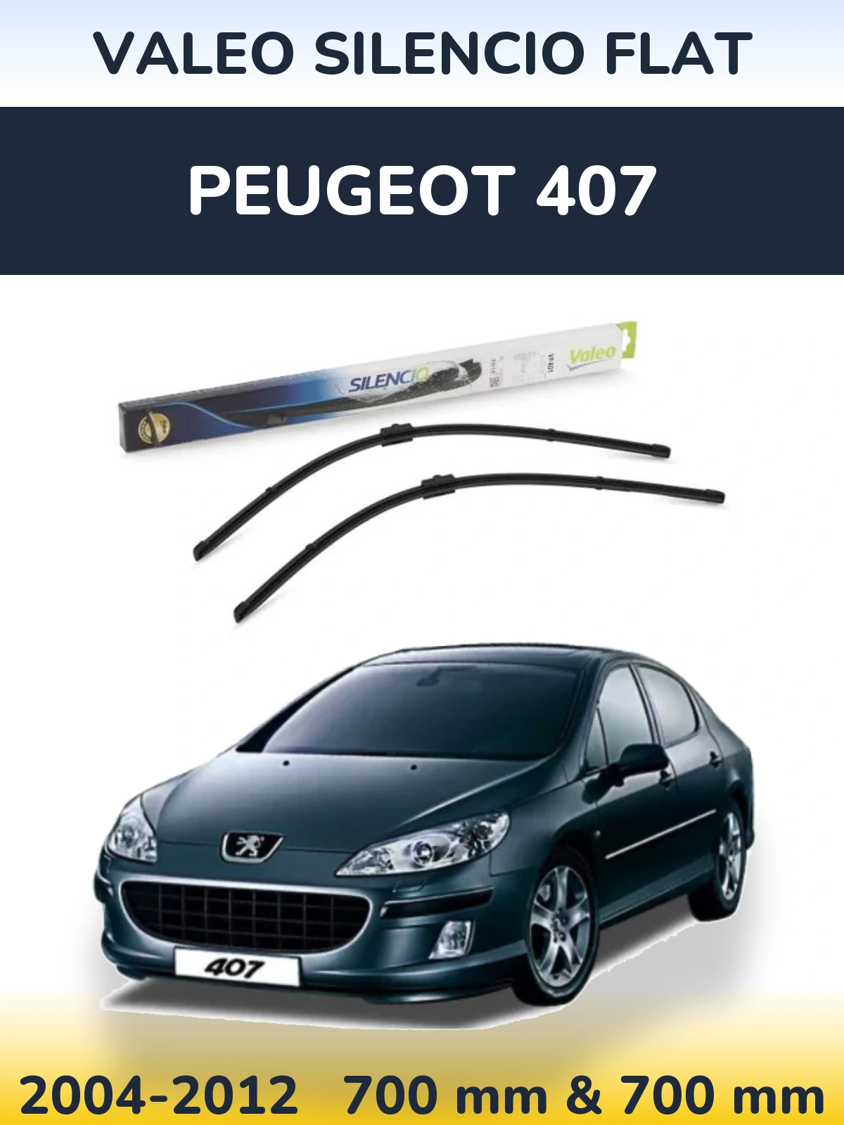 Torkarblad Valeo Silencio Flat för Peugeot 407