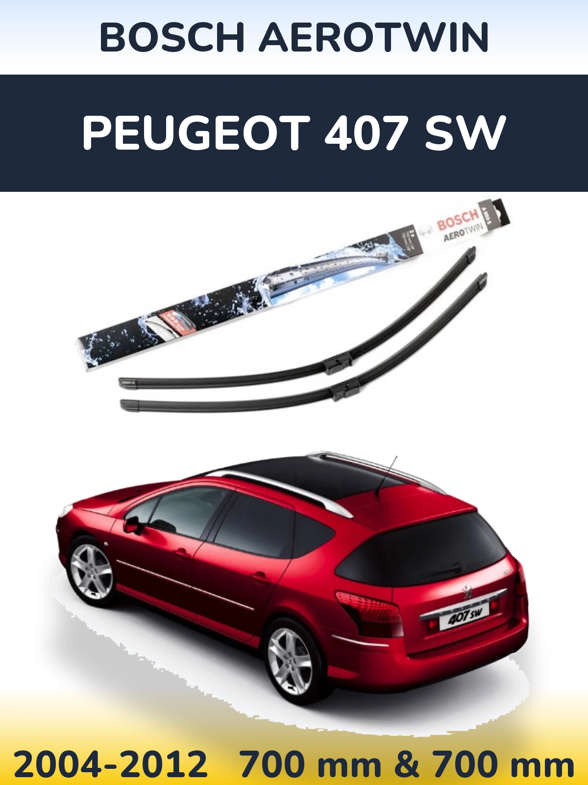 Torkarblad BOSCH AeroTwin för Peugeot 407 SW