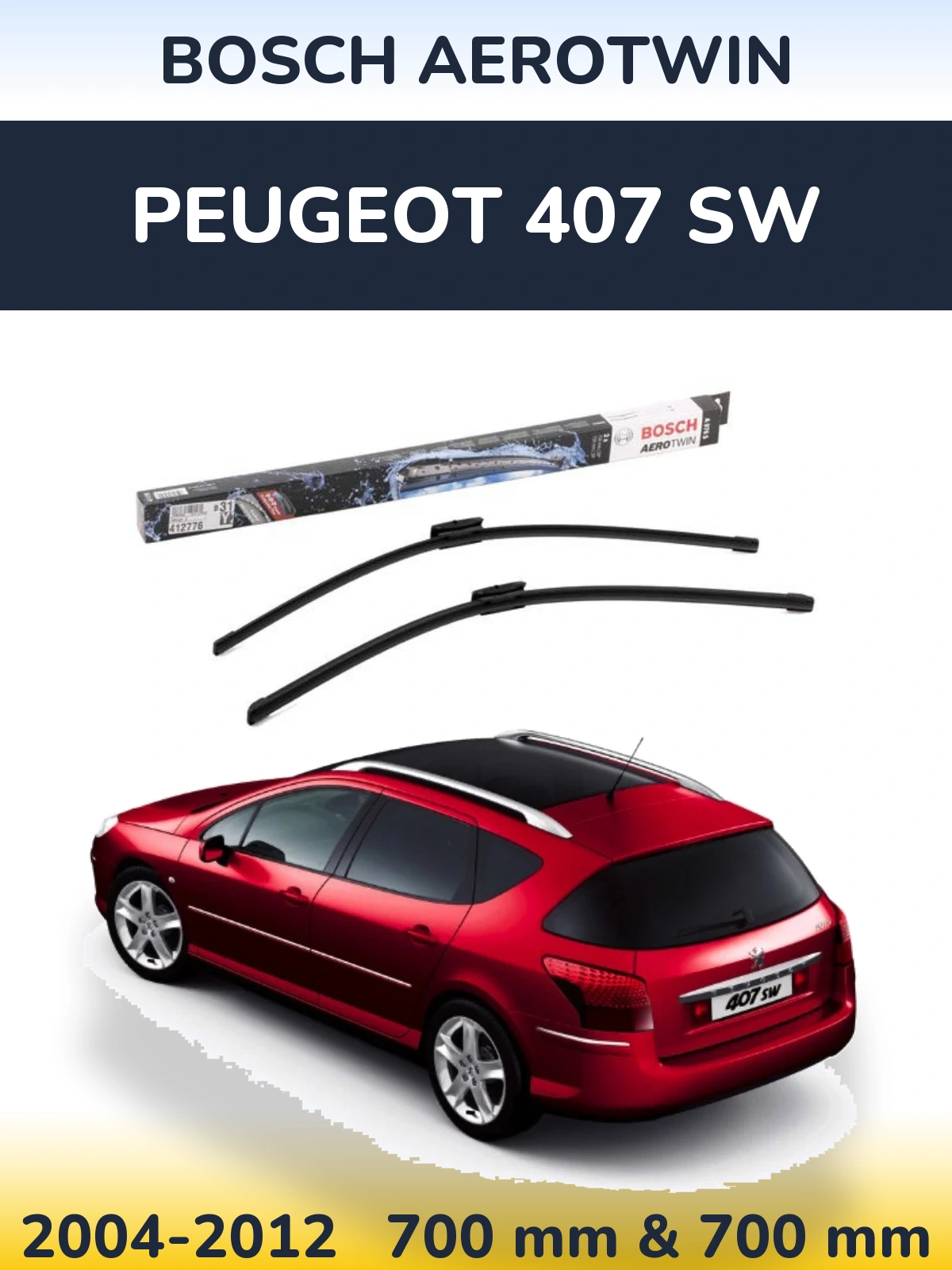 Torkarblad BOSCH AeroTwin för Peugeot 407 SW