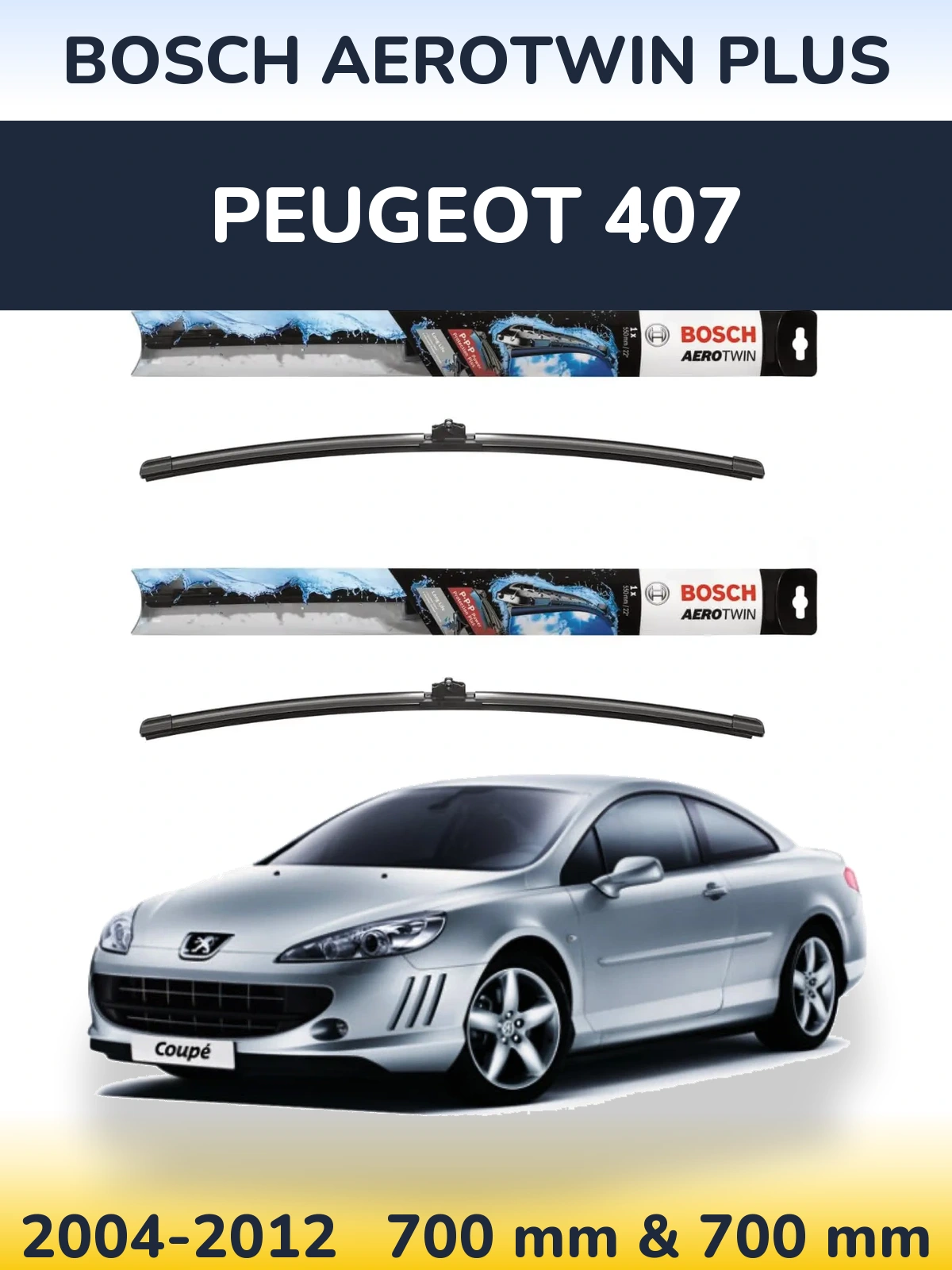 Torkarblad BOSCH AeroTwin Plus för Peugeot 407
