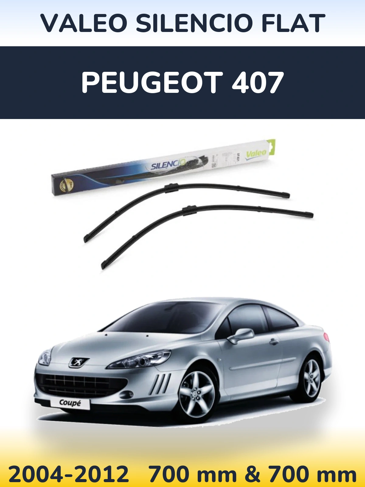 Torkarblad Valeo Silencio Flat för Peugeot 407