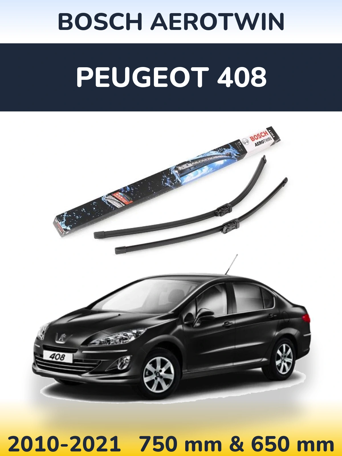 Torkarblad BOSCH AeroTwin för Peugeot 408