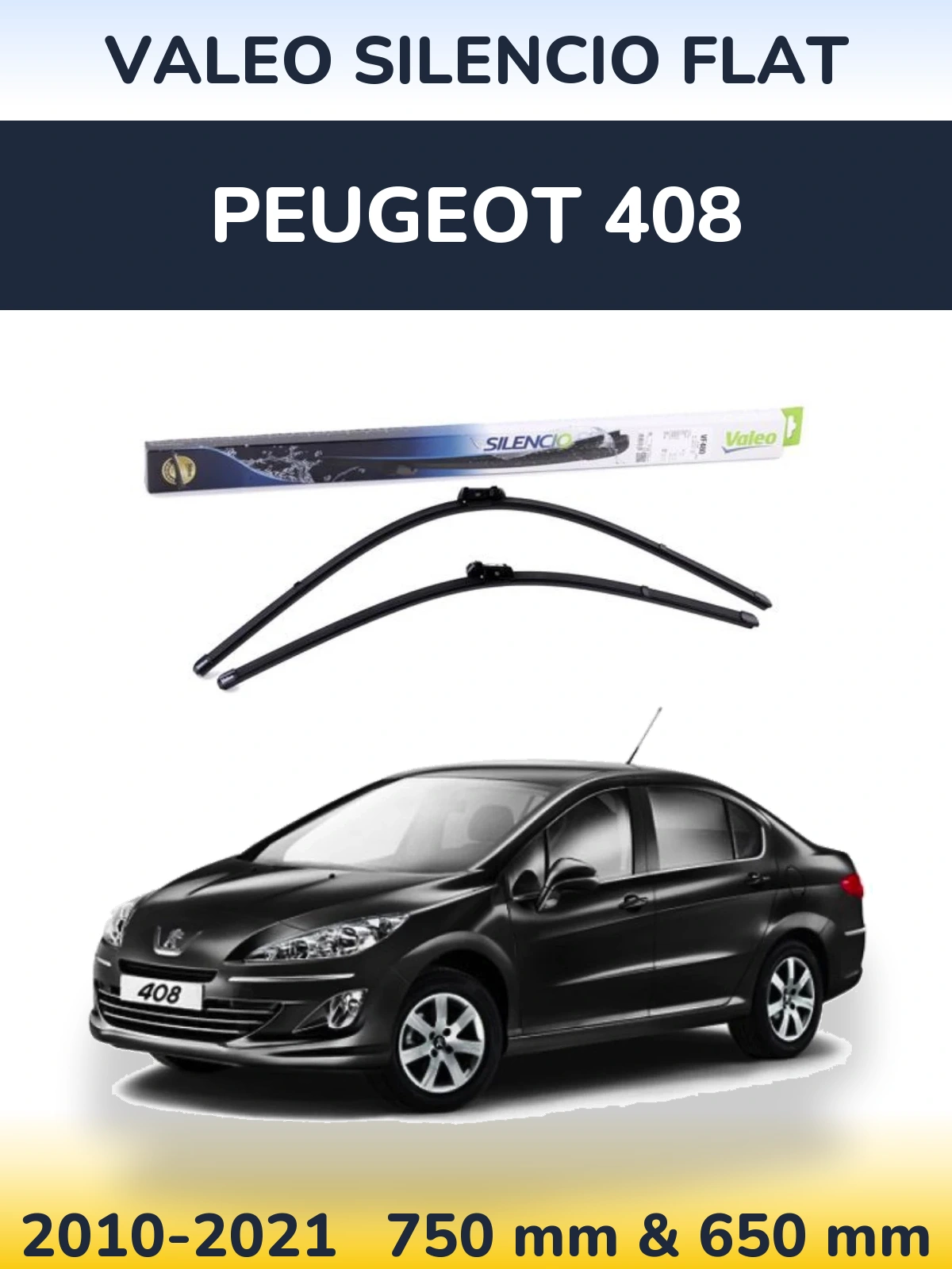 Torkarblad Valeo Silencio Flat för Peugeot 408