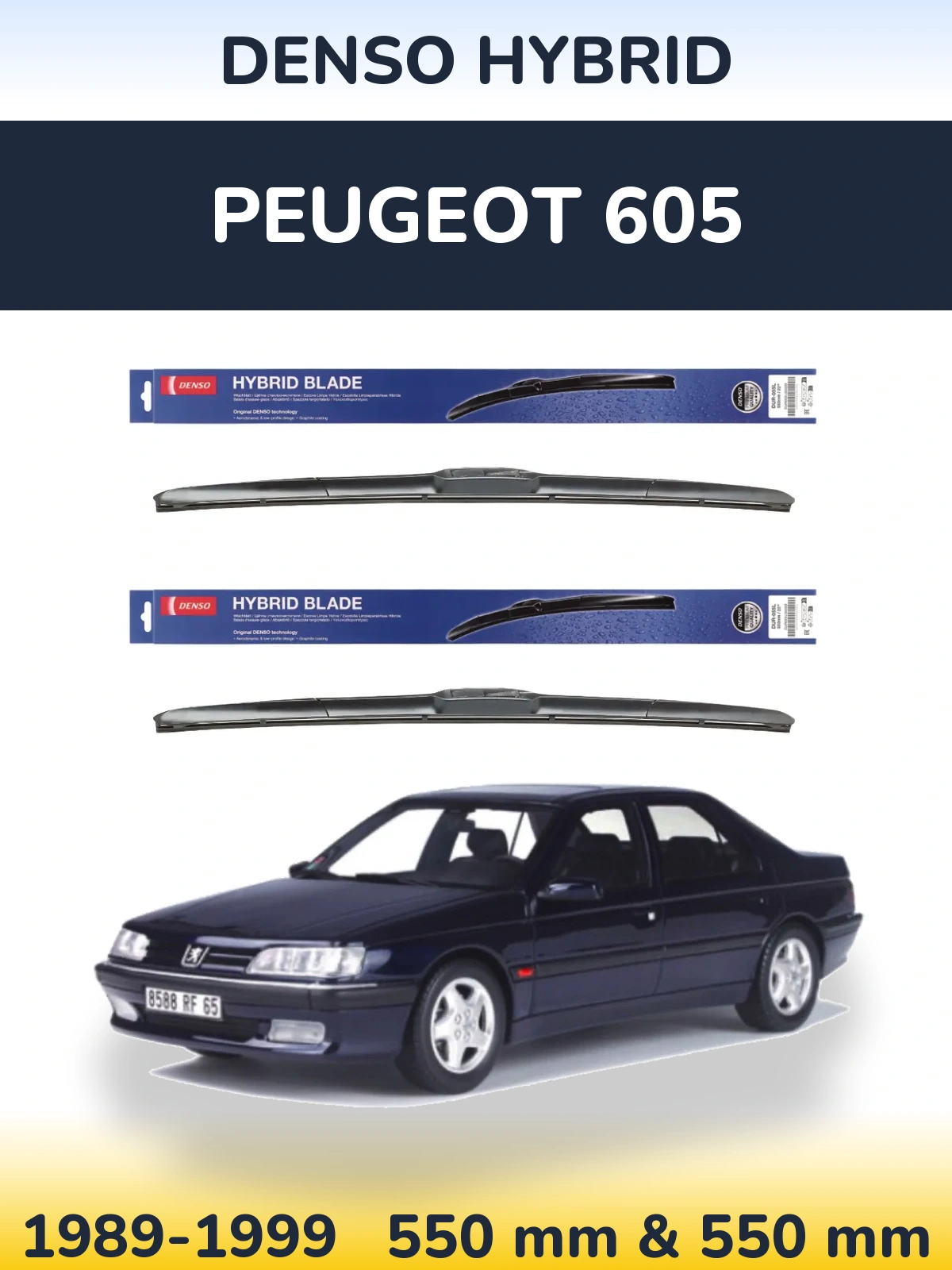 Torkarblad Denso Hybrid för Peugeot 605
