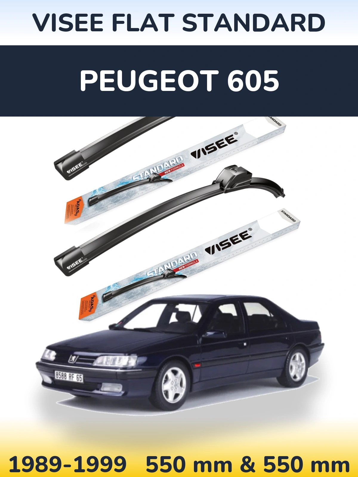 Torkarblad VISEE FLAT STANDARD för Peugeot 605