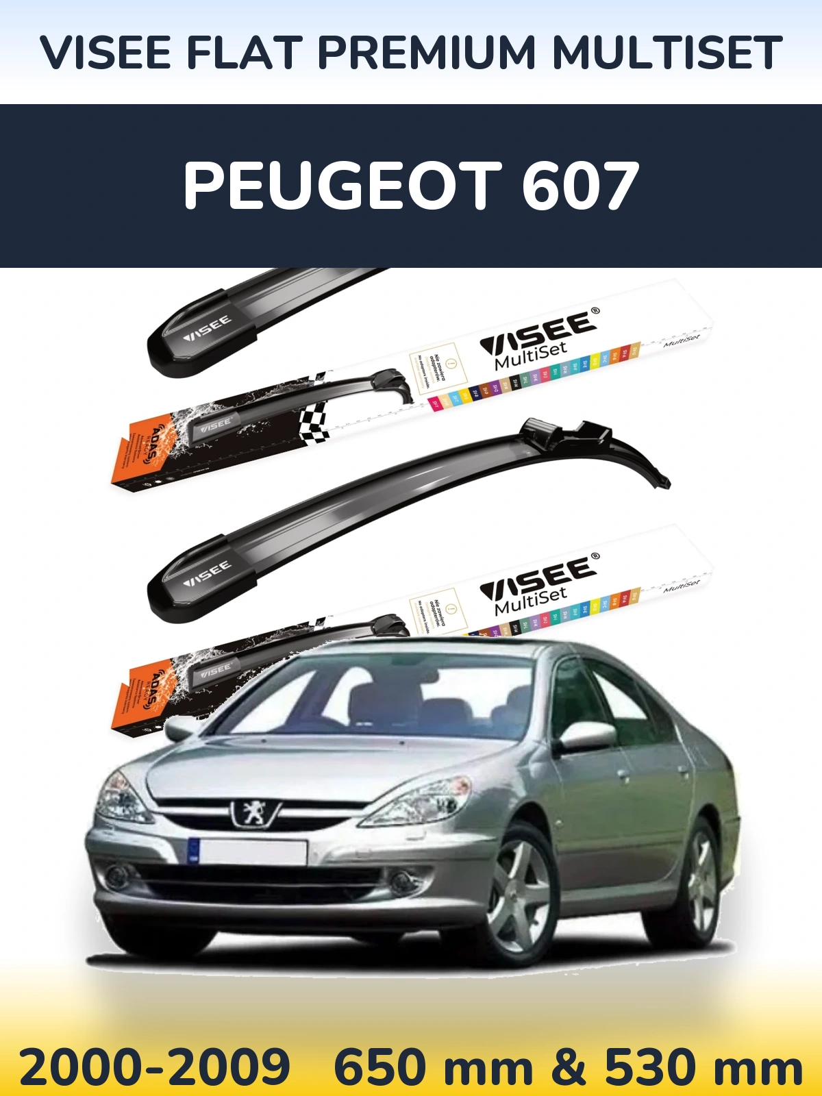 Torkarblad VISEE FLAT PREMIUM MultiSet för Peugeot 607