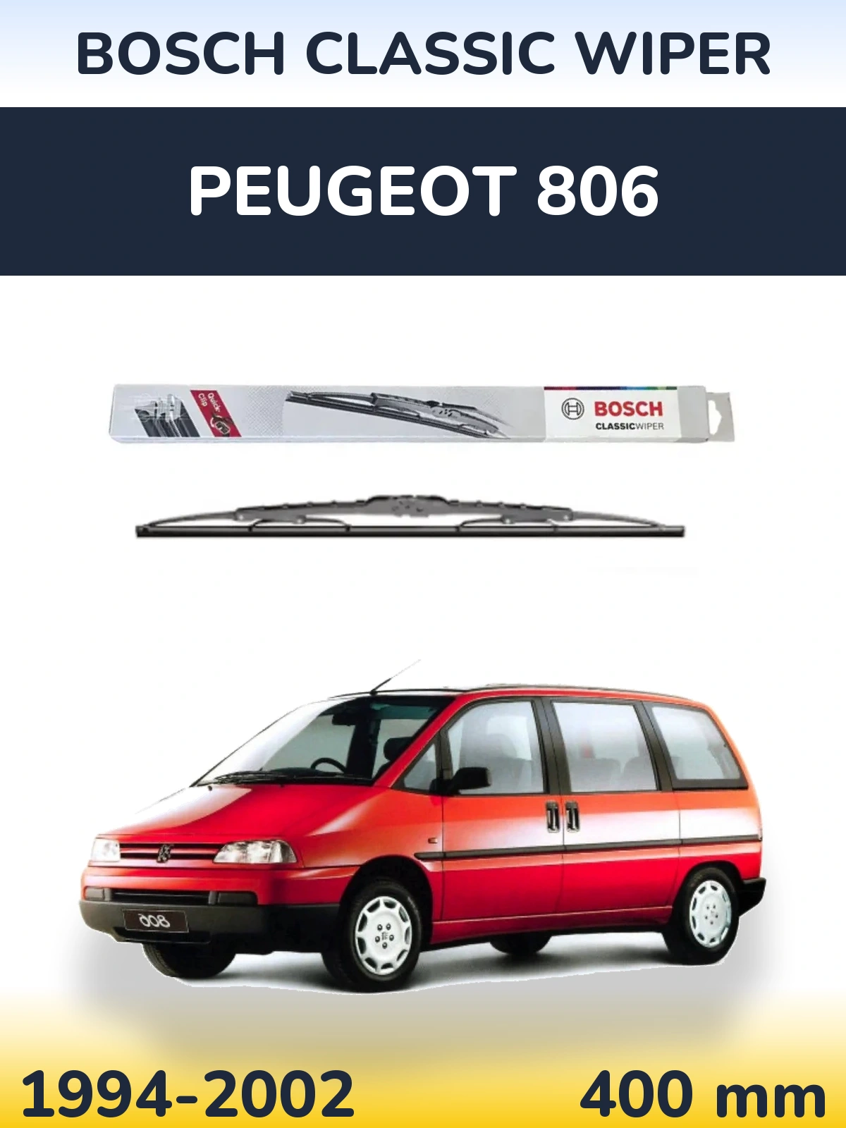 Torkarblad BOSCH Classic Wiper för Peugeot 806