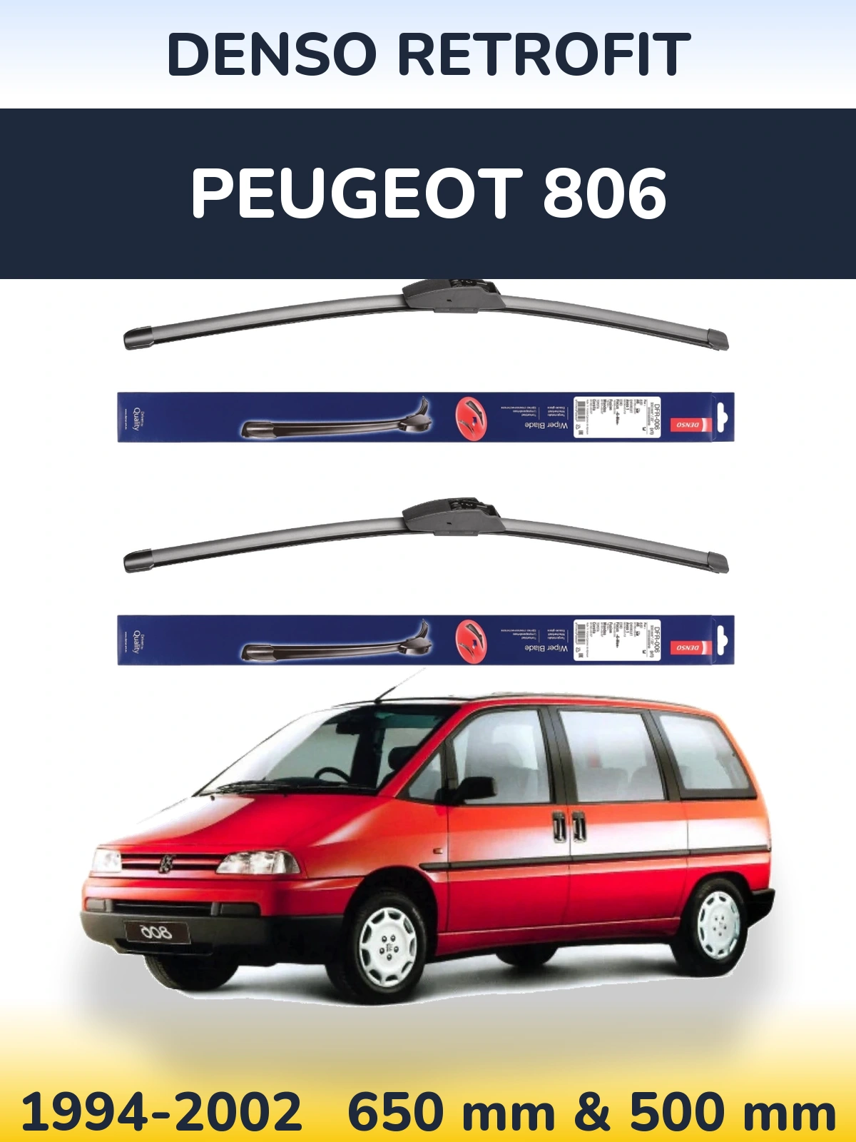 Torkarblad Denso Retrofit för Peugeot 806