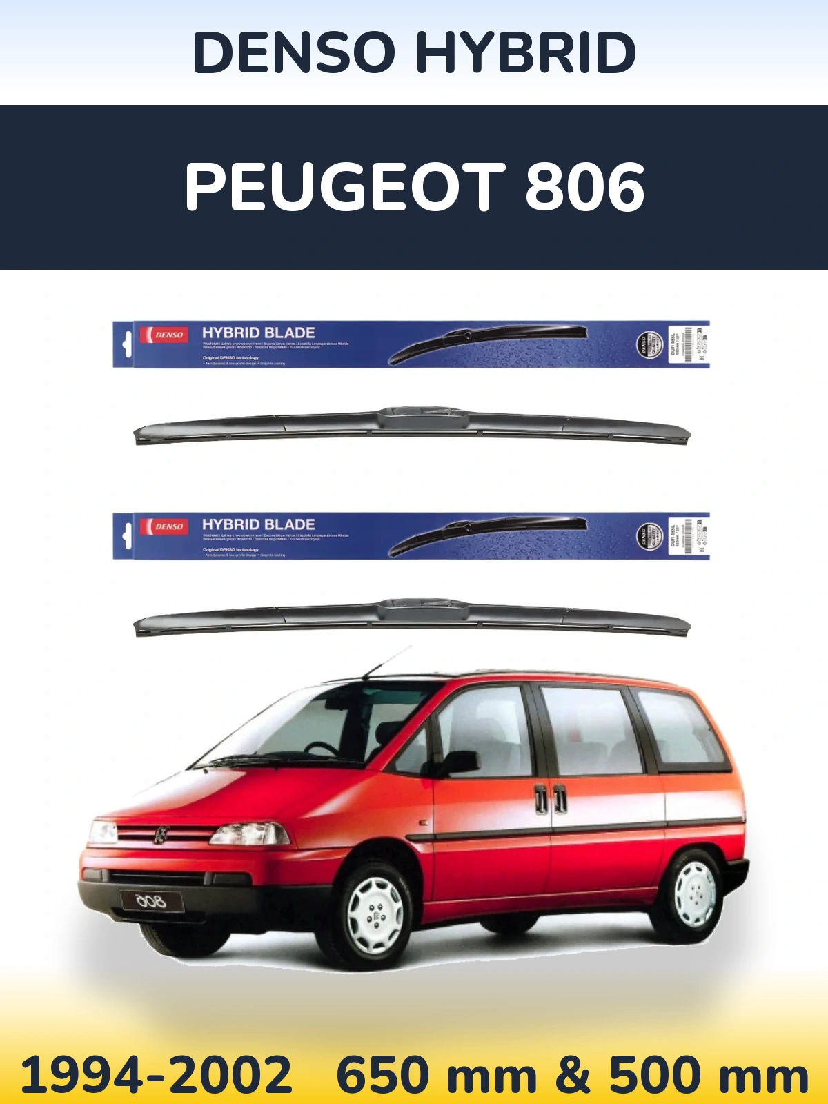 Torkarblad Denso Hybrid för Peugeot 806