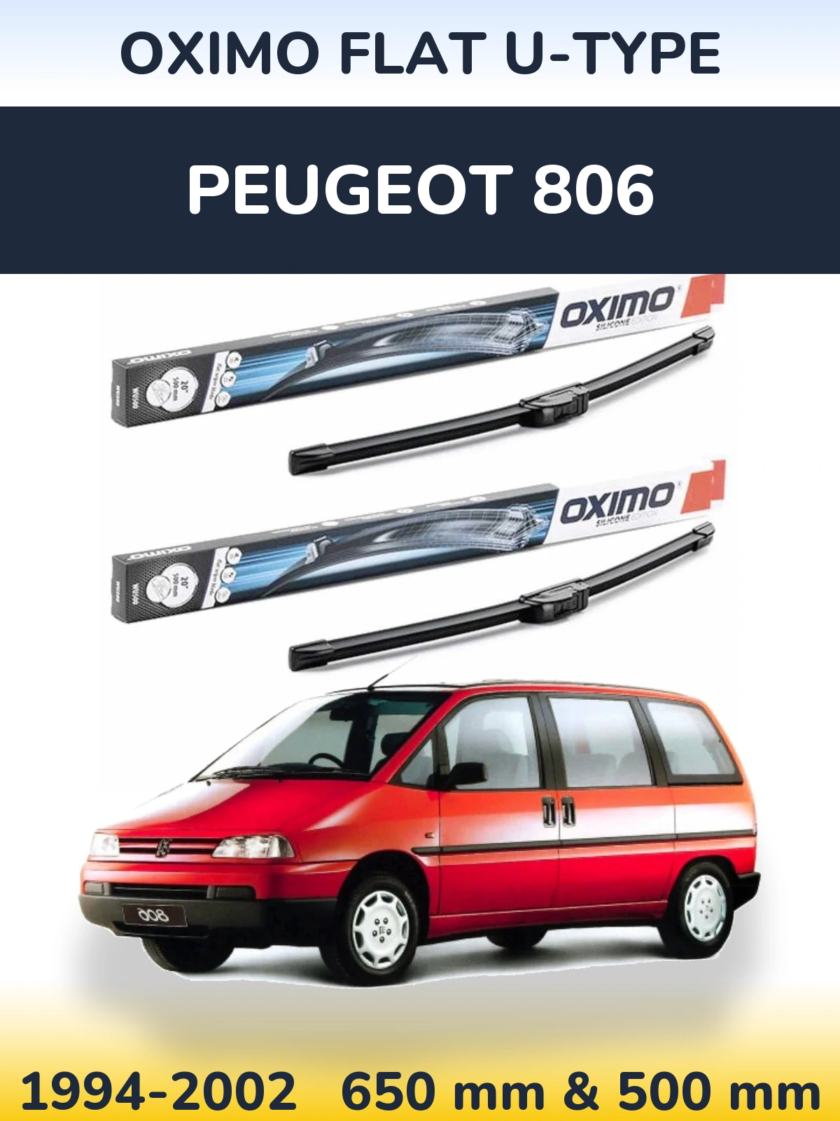 Torkarblad Oximo Flat U-type för Peugeot 806