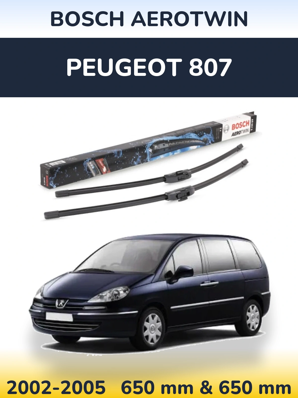 Torkarblad BOSCH AeroTwin för Peugeot 807