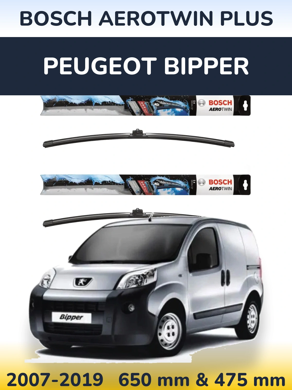Torkarblad BOSCH AeroTwin Plus för Peugeot Bipper