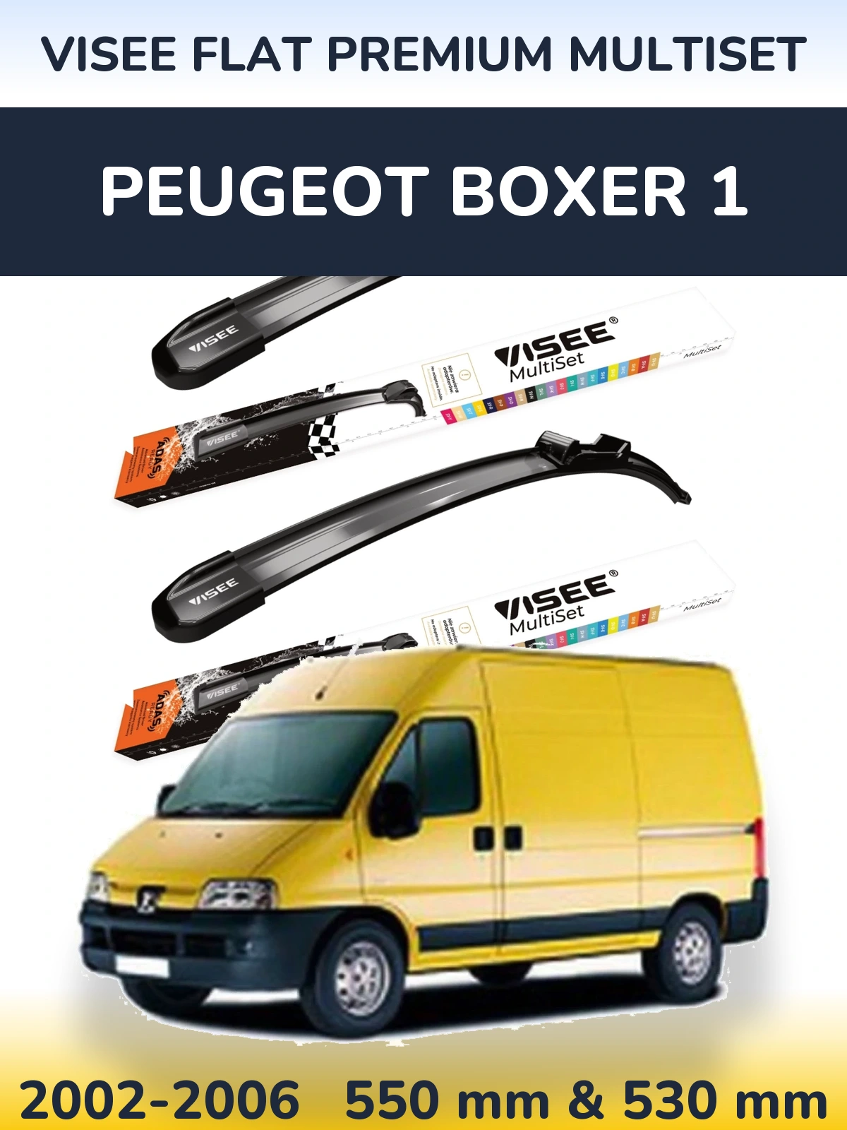 Torkarblad VISEE FLAT PREMIUM MultiSet för Peugeot Boxer 1