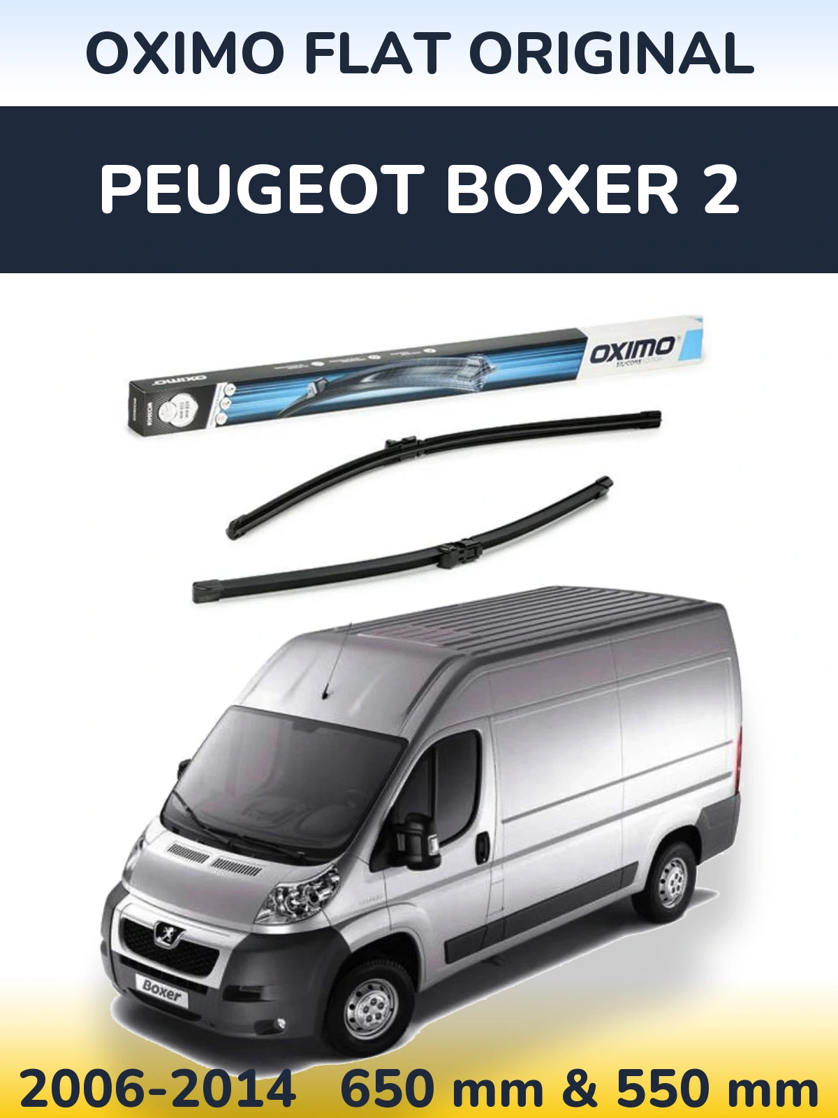 Комплект передних дворников Oximo Flat Original 650 & 550 мм для Peugeot Boxer 2 2006-2014