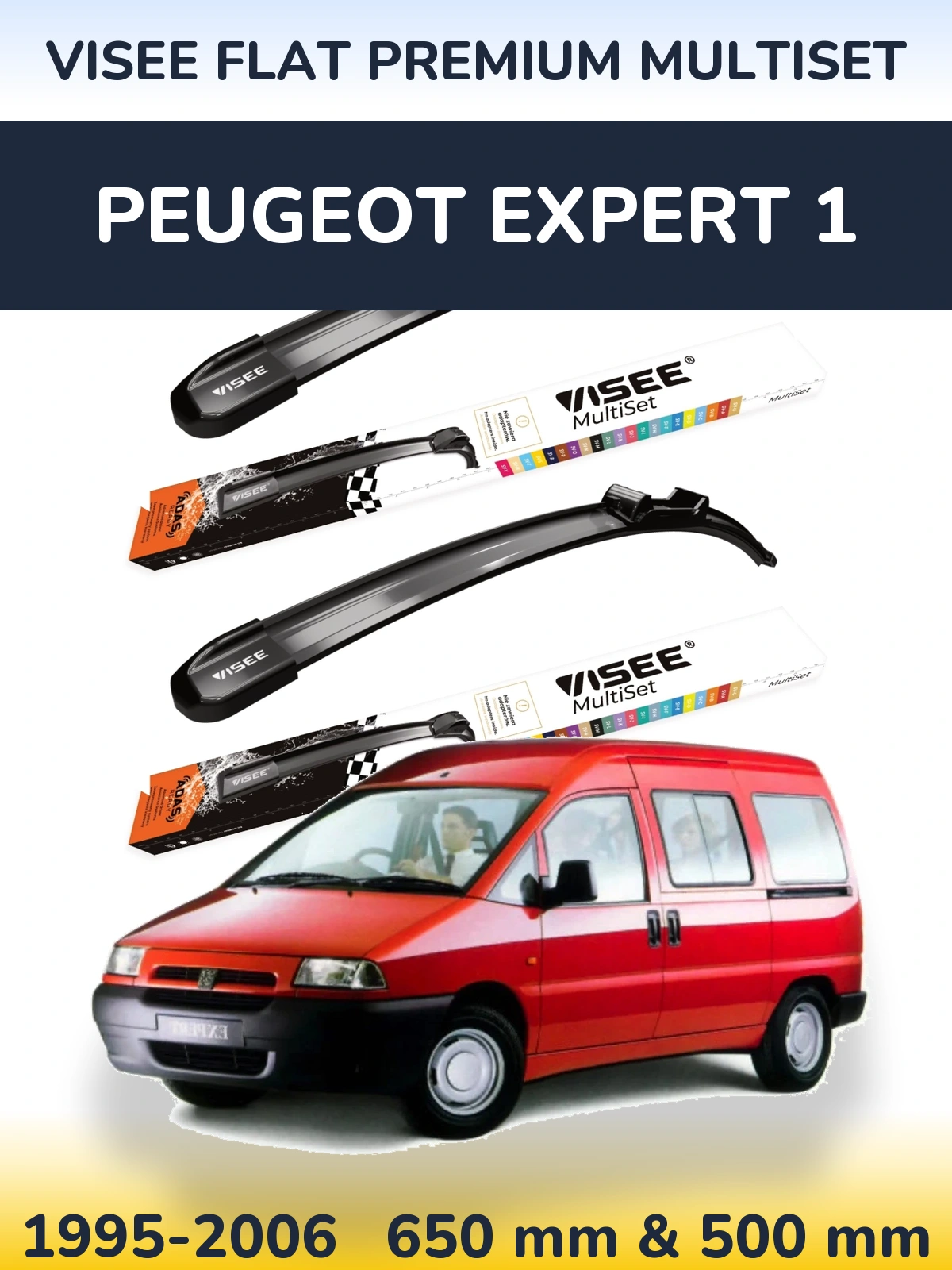 Torkarblad VISEE FLAT PREMIUM MultiSet för Peugeot Expert 1