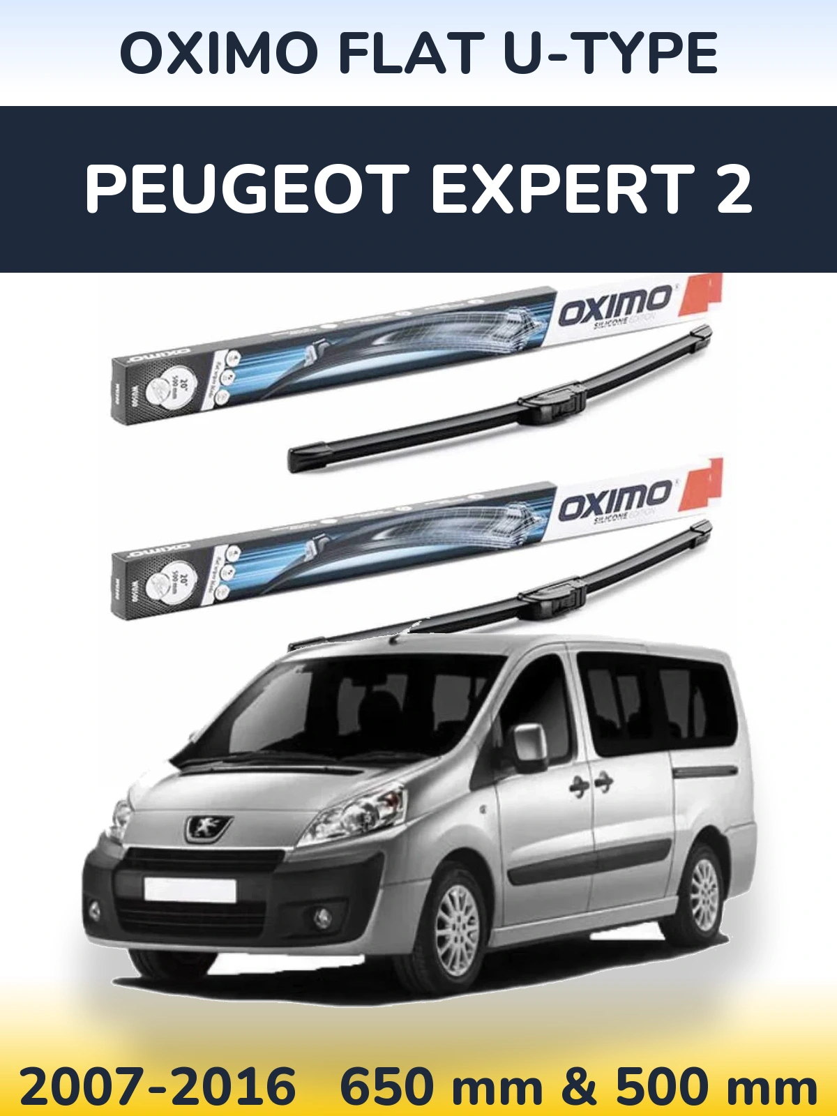 Torkarblad Oximo Flat U-type för Peugeot Expert 2