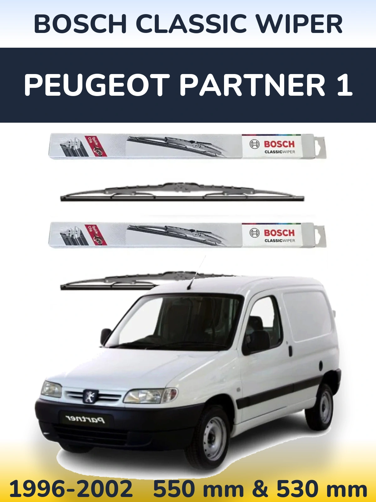 Torkarblad BOSCH Classic Wiper för Peugeot Partner 1