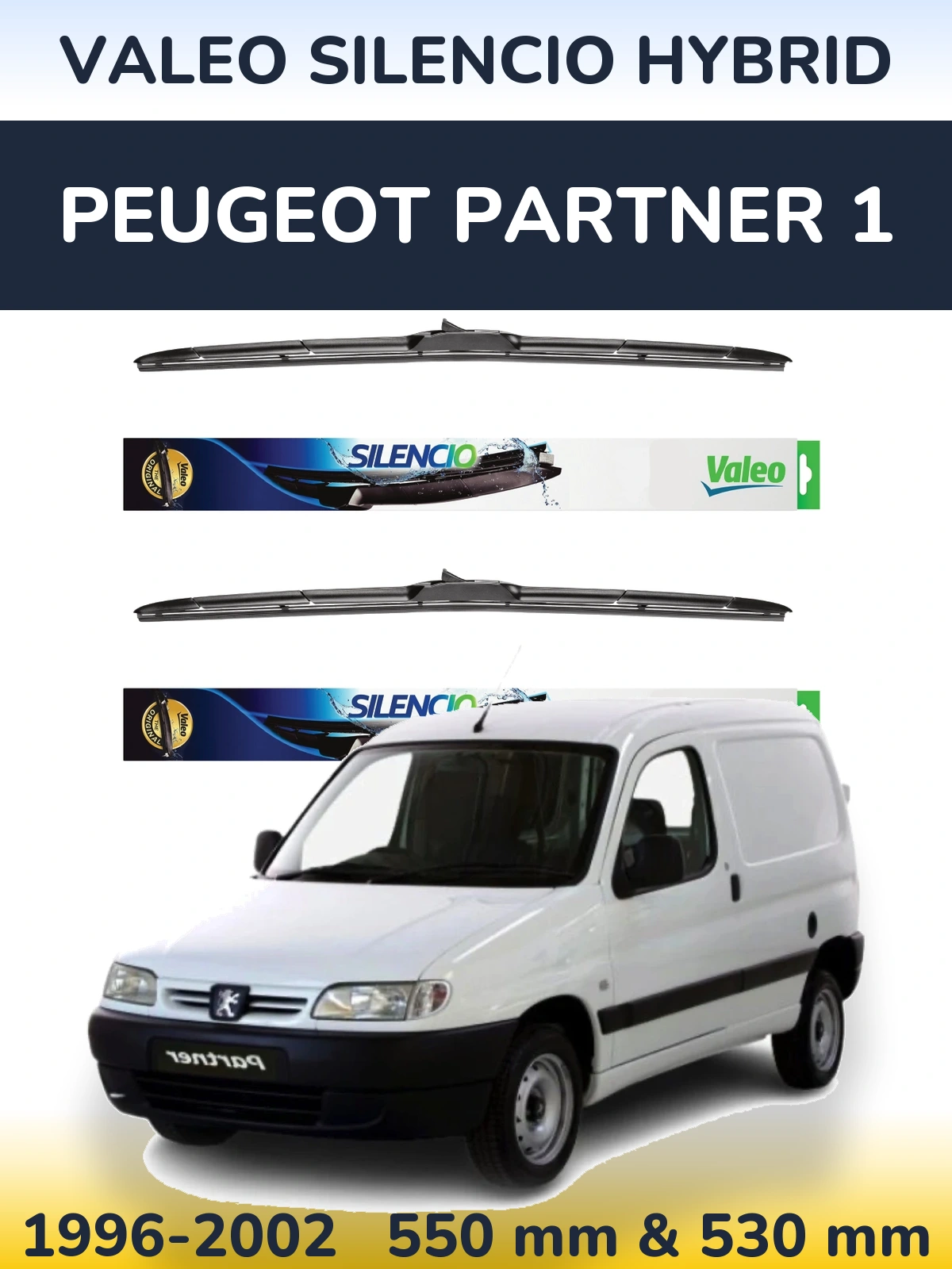 Torkarblad Valeo Silencio Hybrid för Peugeot Partner 1