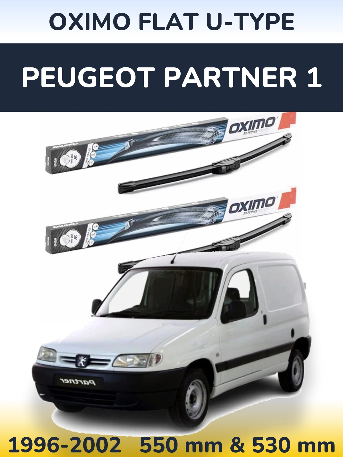 Torkarblad Oximo Flat U-type för Peugeot Partner 1