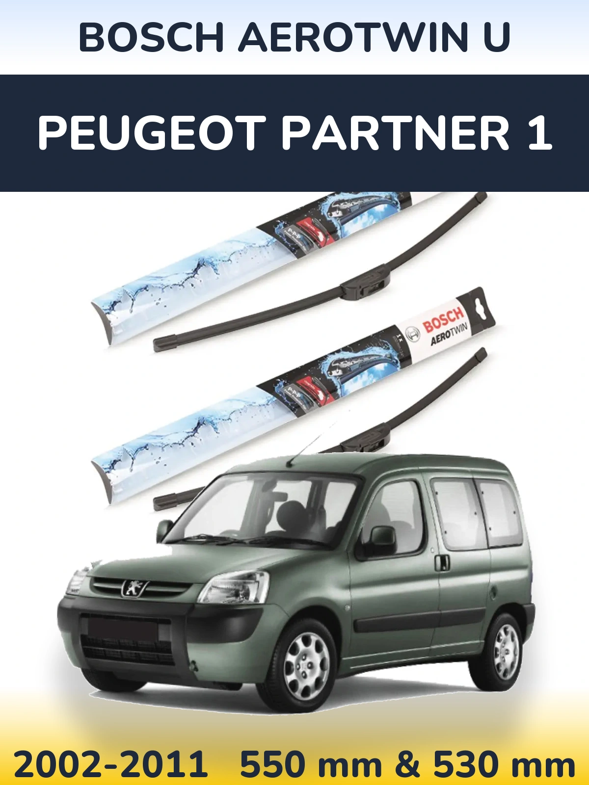 Torkarblad BOSCH AeroTwin U för Peugeot Partner 1