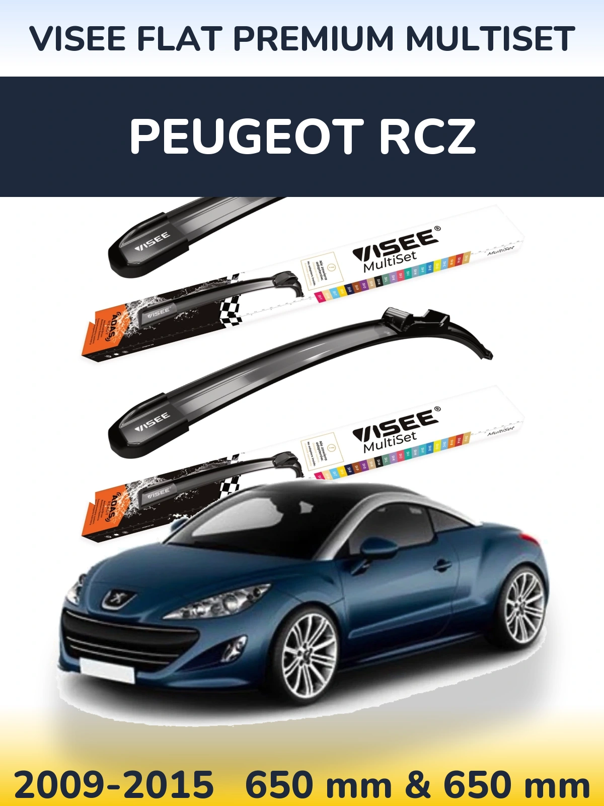 Torkarblad VISEE FLAT PREMIUM MultiSet för Peugeot RCZ