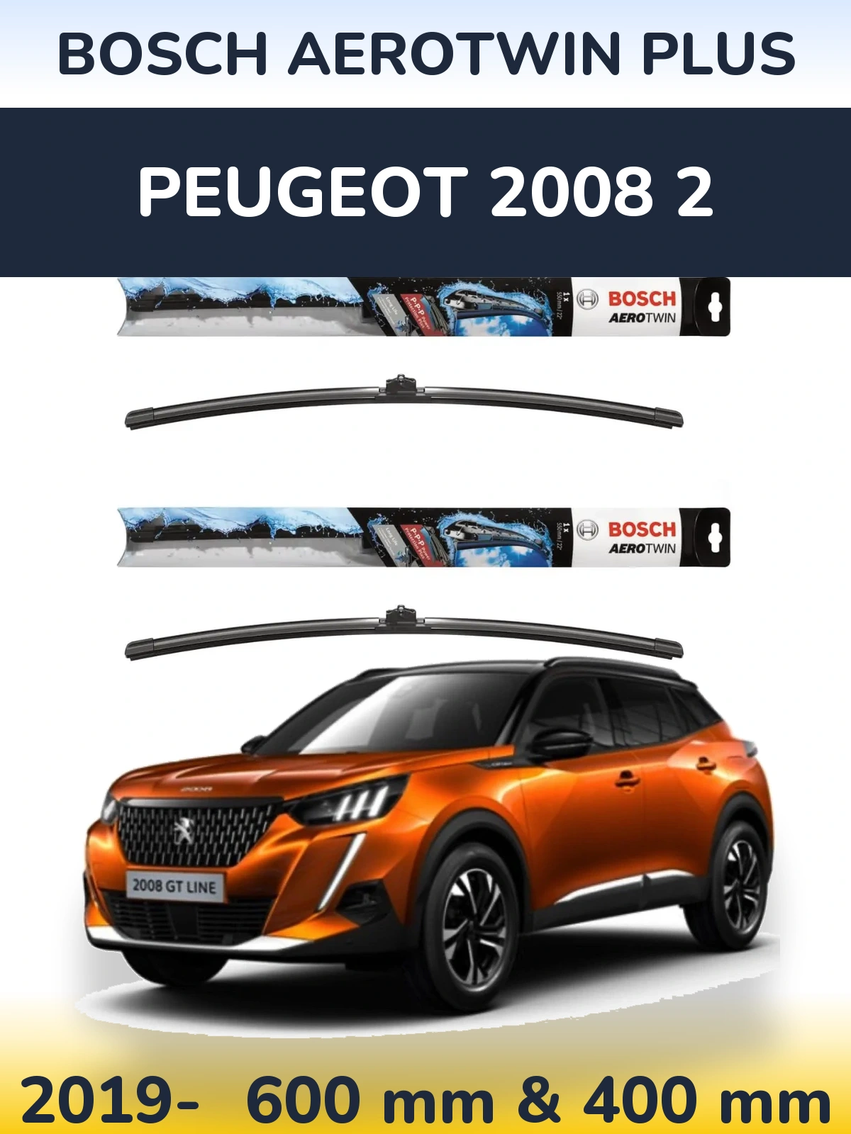 Torkarblad BOSCH AeroTwin Plus för Peugeot 2008 2