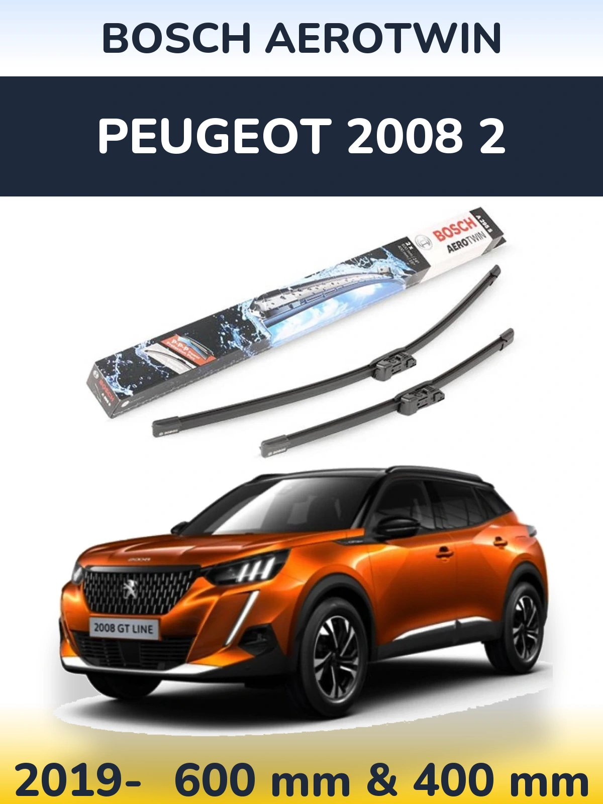 Torkarblad BOSCH AeroTwin för Peugeot 2008 2