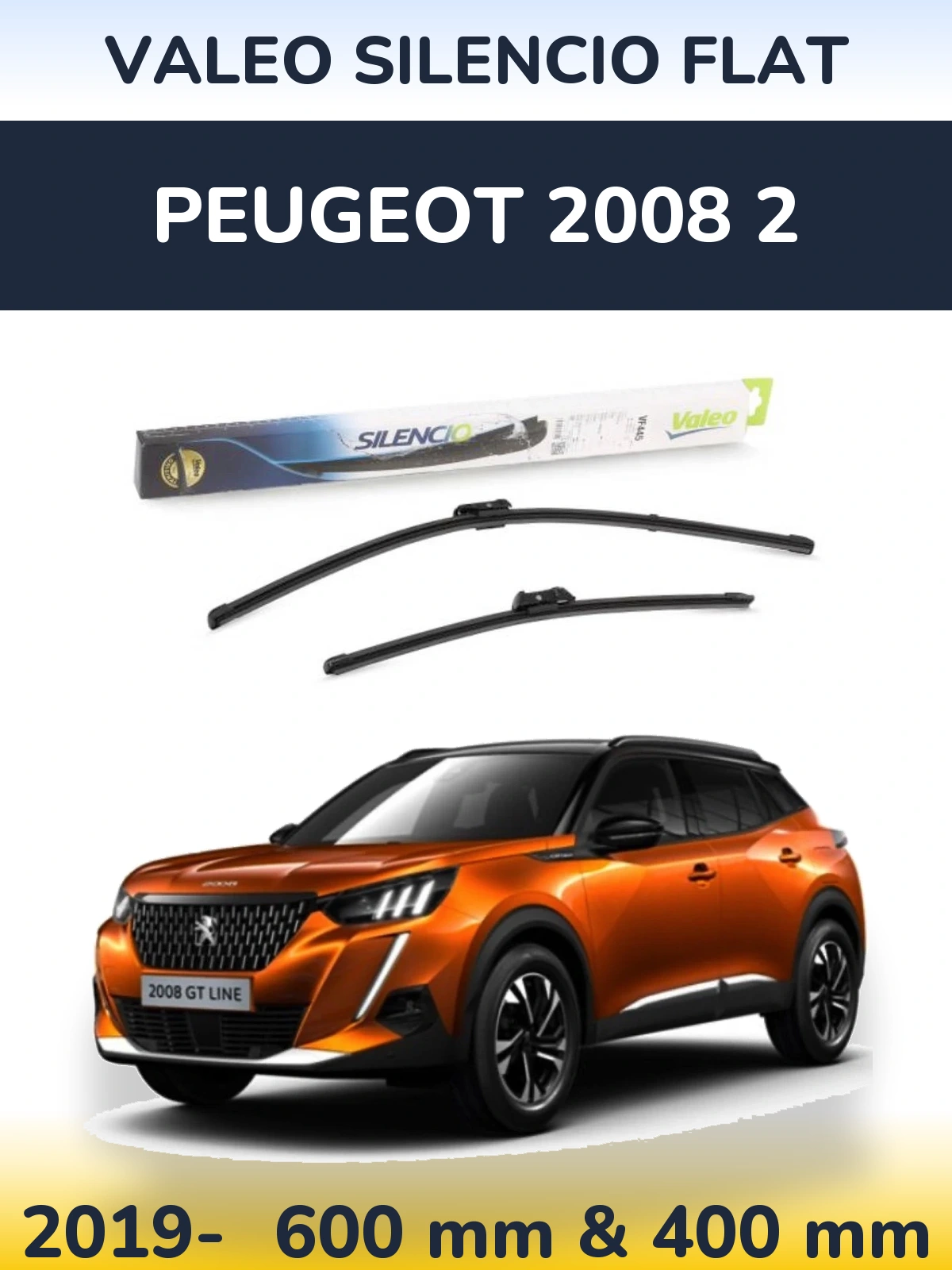 Torkarblad Valeo Silencio Flat för Peugeot 2008 2