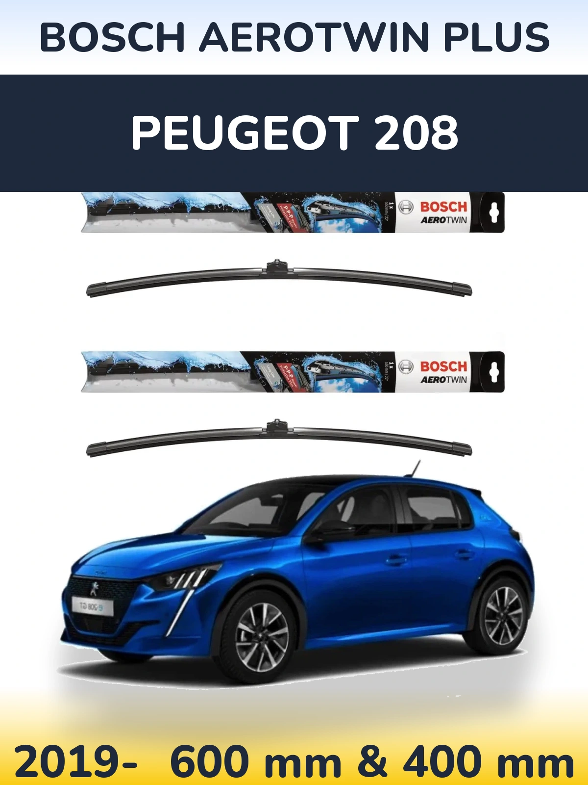 Torkarblad BOSCH AeroTwin Plus för Peugeot 208