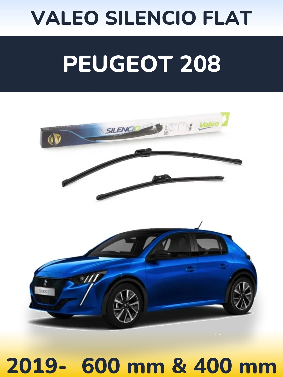 Torkarblad Valeo Silencio Flat för Peugeot 208