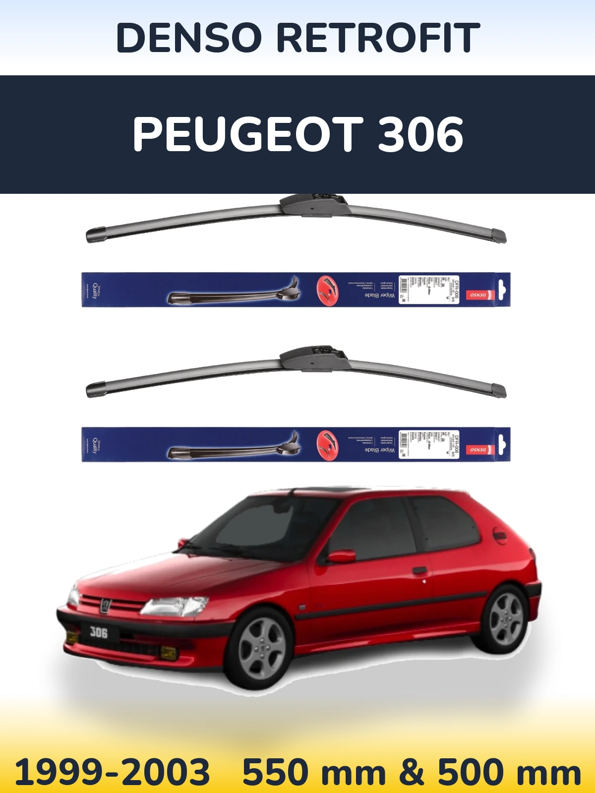Torkarblad Denso Retrofit för Peugeot 306