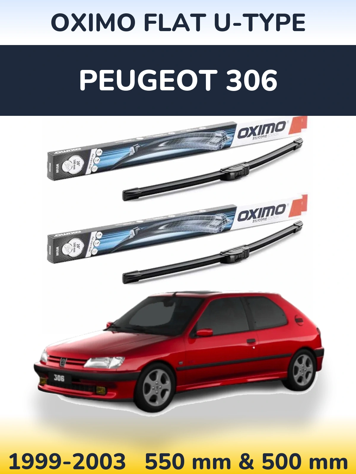 Torkarblad Oximo Flat U-type för Peugeot 306