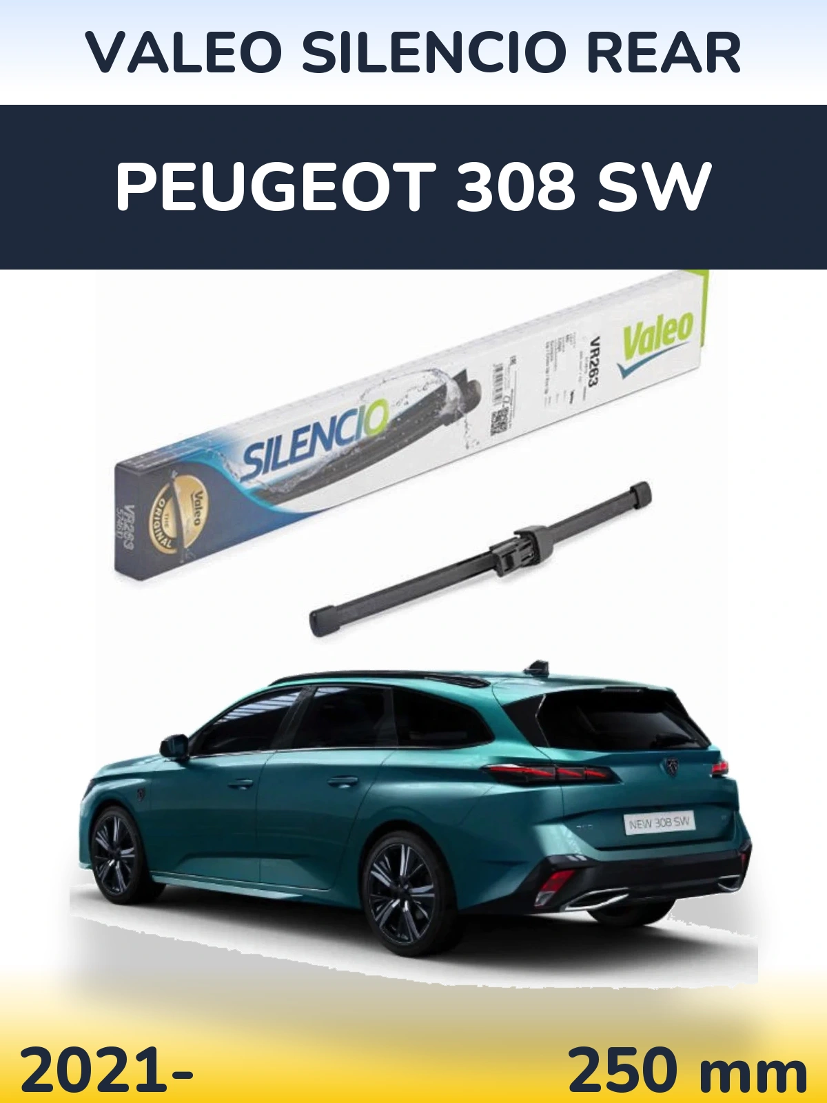 Torkarblad Valeo Silencio Rear för Peugeot 308 SW